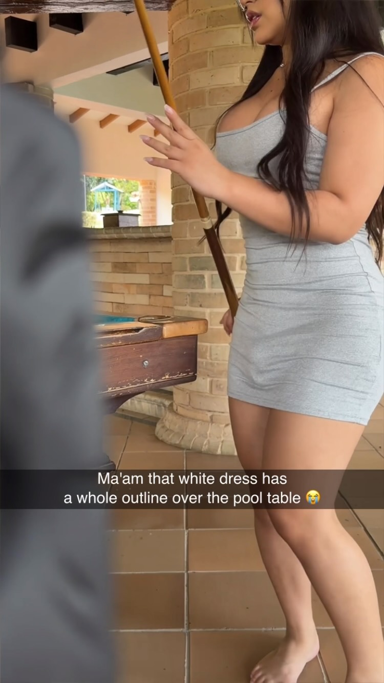 dress casting a shadow on the pool table 😂